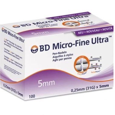 BD (Embecta) Micro-Fine Ultra PentaPoint Pen Needles – 31g 5mm