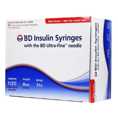 Embecta (BD) Ultra-Fine Insulin Syringe - 31g, 8mm, 0.5mL