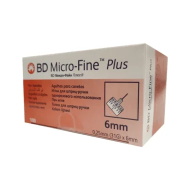 BD (Embecta) Micro-Fine Plus PentaPoint Pen Needles – 31g 6mm