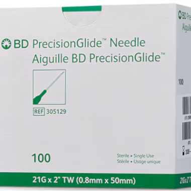 BD PrecisionGlide Needle Luer-Lock - 21g, 2" (50mm) 10-Pack