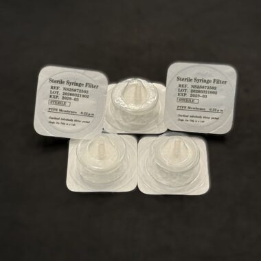 PTFE Syringe Filter Hydrophobic - 0.22um, 25mm, Luer-Lok/Luer Slip, Sterile - 5 pack