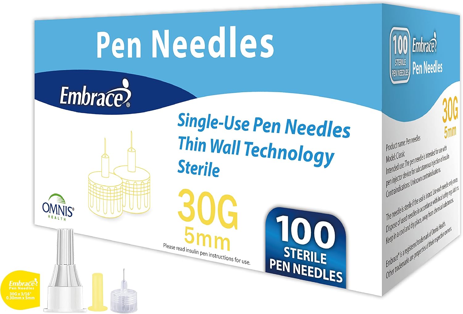 Embrace Pen Needles - 30g, 5mm